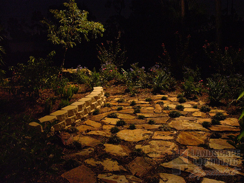 Residential Back Yard Outdoor and Exterior Landscape Lighting in Loxahatchee