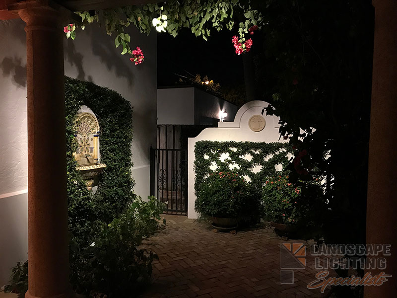 Residential Courtyard Outdoor and Exterior Landscape Lighting in West Palm Beach