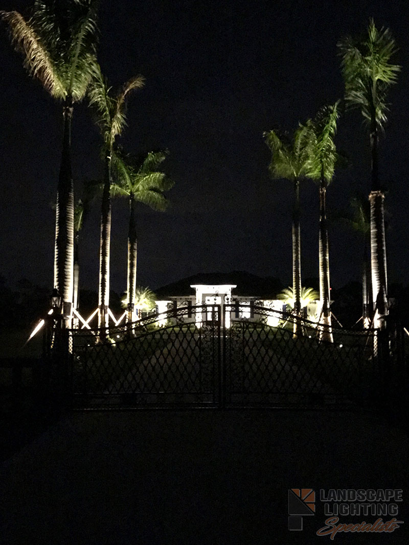 Residential Front Entry Outdoor and Exterior Landscape Lighting in West Palm Beach