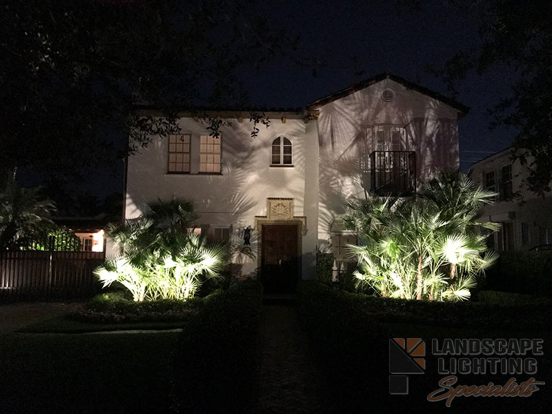 Residential Front Yard Outdoor and Exterior Landscape Lighting in West Palm Beach