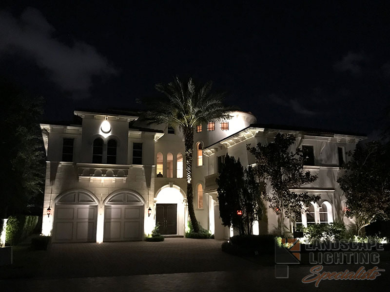 Residential Front Yard Outdoor and Exterior Landscape Lighting in Boca Raton